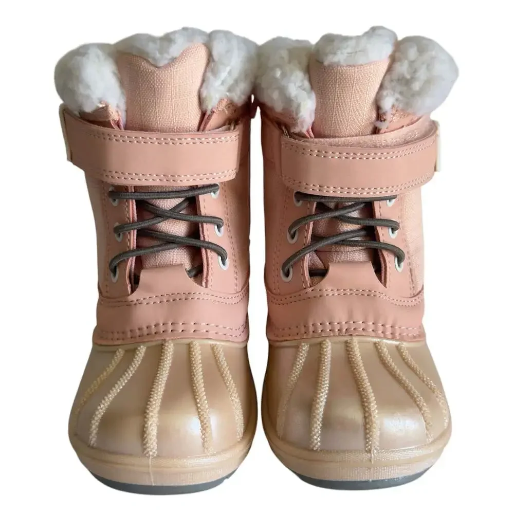Cat & Jack Sherpa Lined Journey Toddler Girl Pink Winter Snow Boots 8